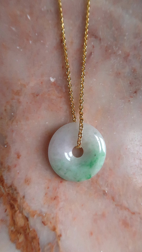 Green & White Jade Necklace