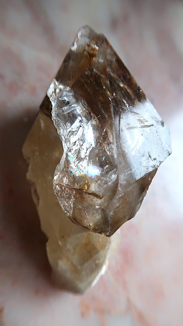 Large Elestial Quartz With Rainbows