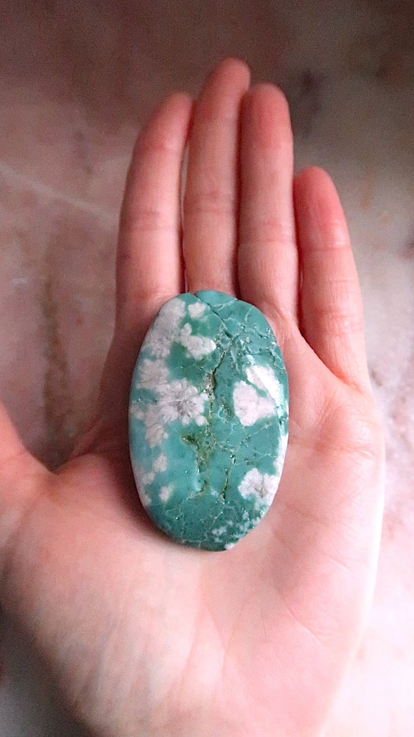 Flower Agate Palm Stone