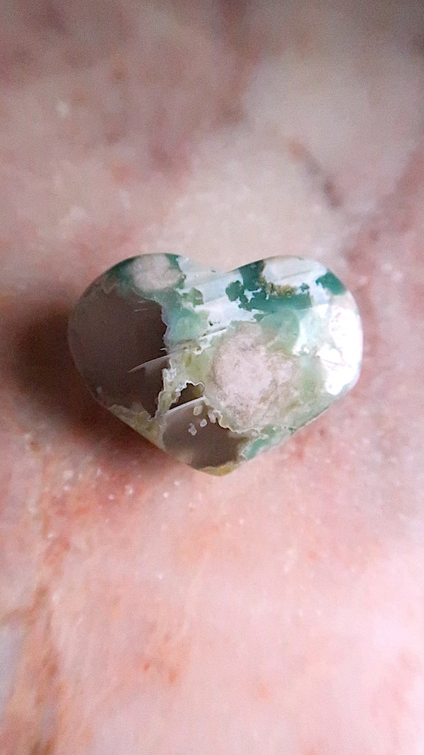 Flower Agate Heart