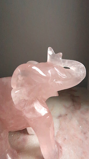 Large Rose Quartz Elephant