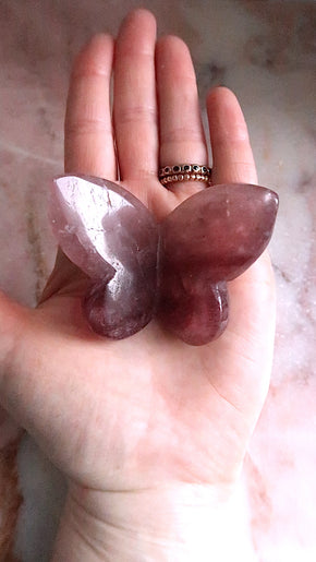 Pink Fluorite Butterfly