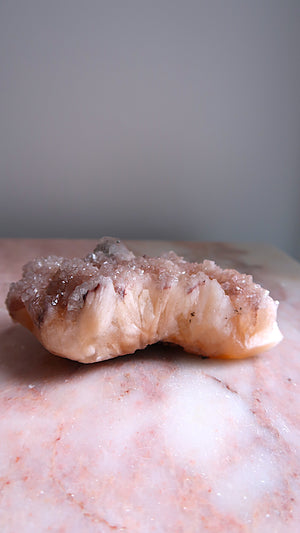 Large Peach Stilbite & Lilac Apophyllite
