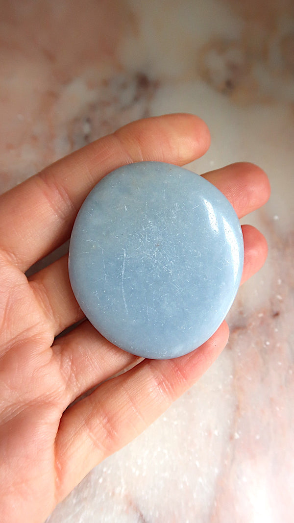 Angelite Palm Stone