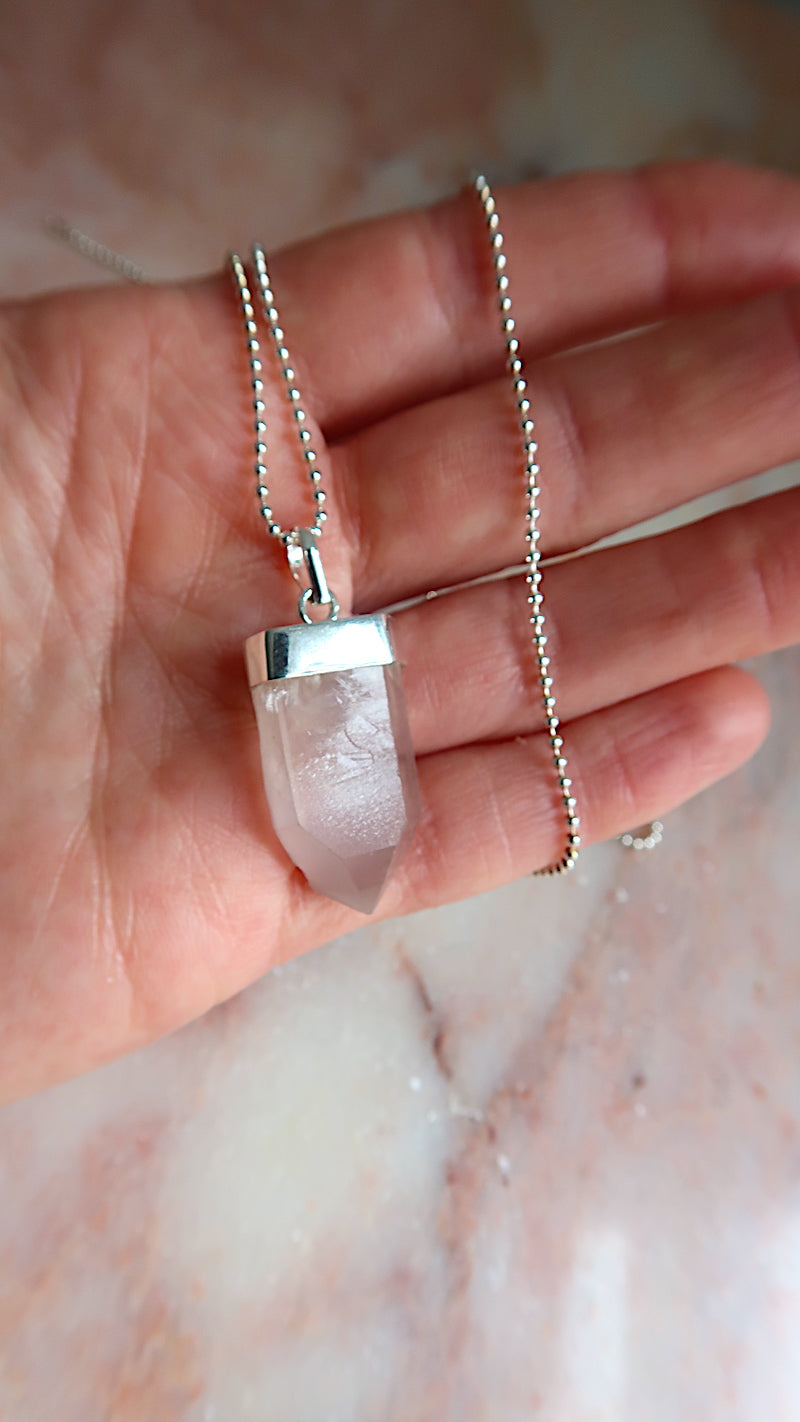 Pink Lithium Necklace