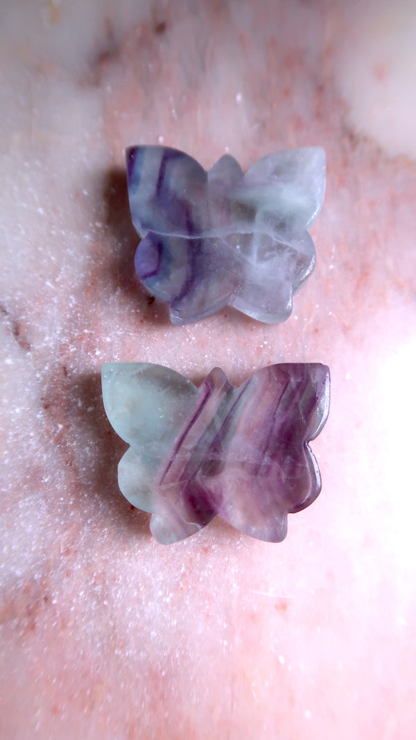 Purple & Green Fluorite Butterfly