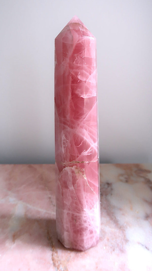 Extra Tall Rose Quartz Point