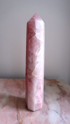 Extra Tall Rose Quartz Point