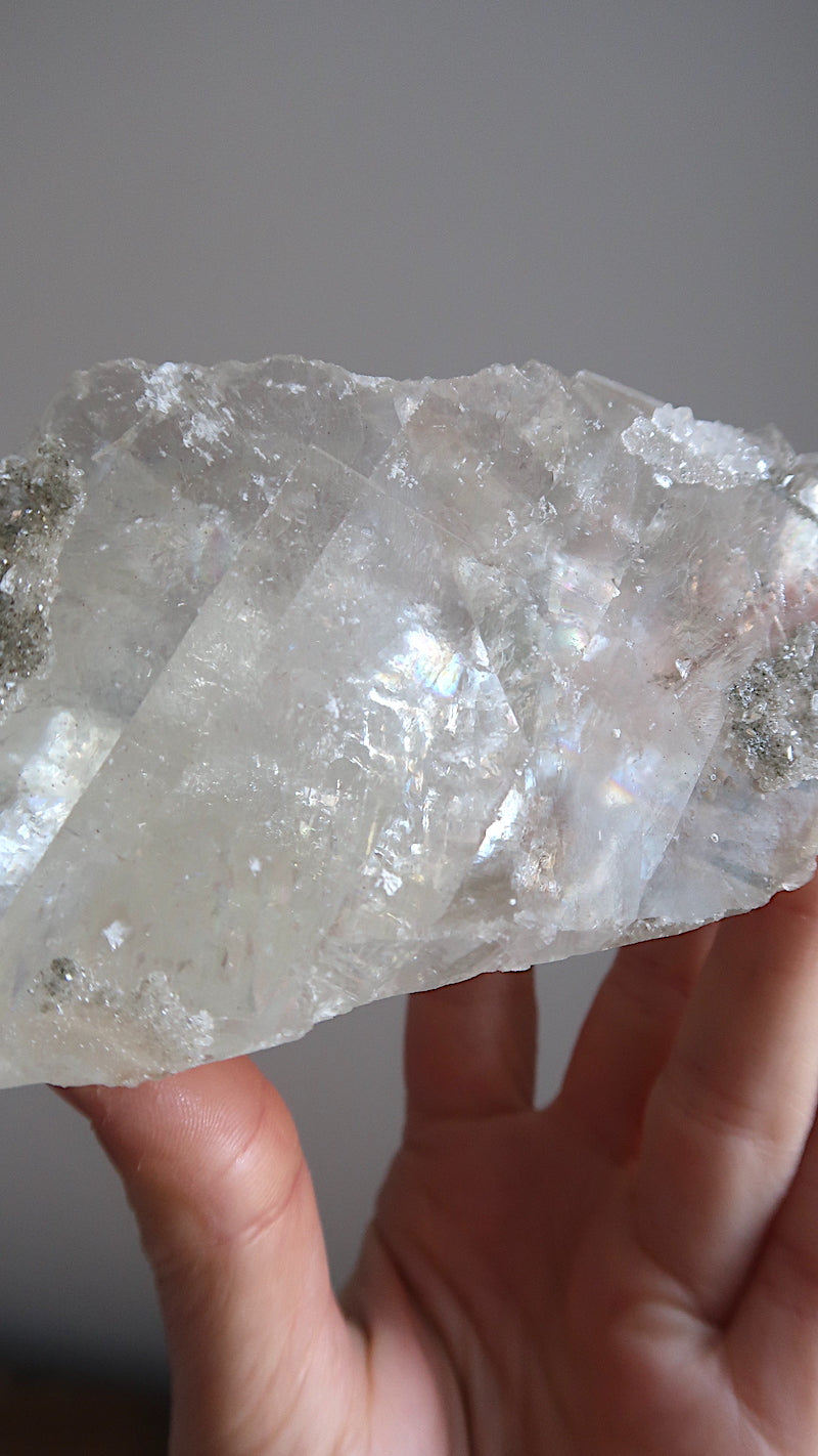 Large Optical Calcite With Rainbows