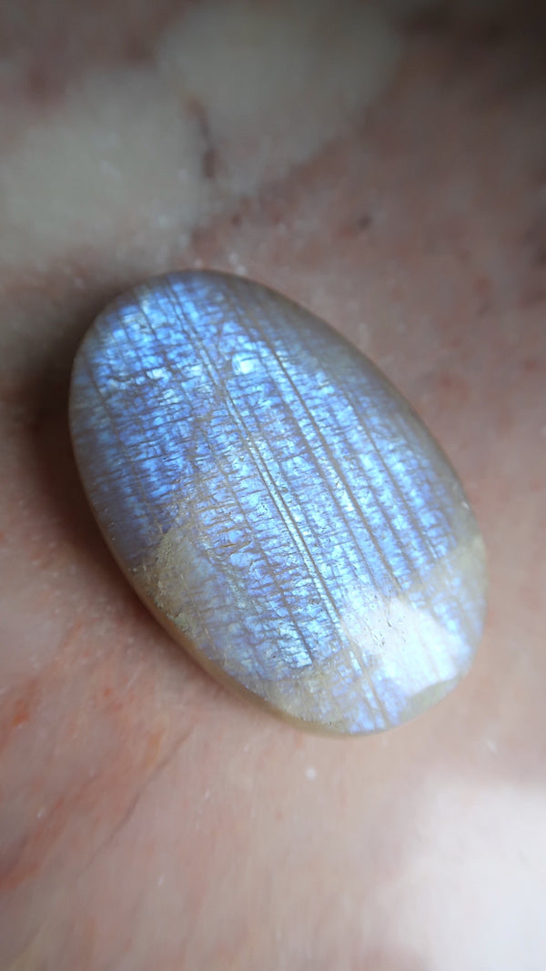 White Moonstone Palm Stone