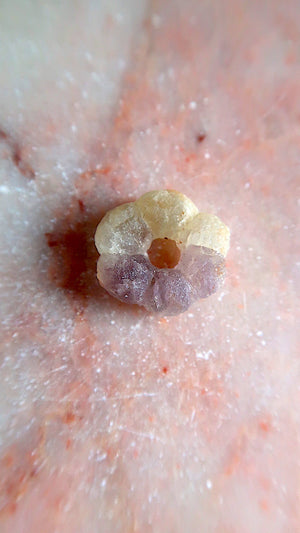 Yellow & Fluorite Hand Polished Flower