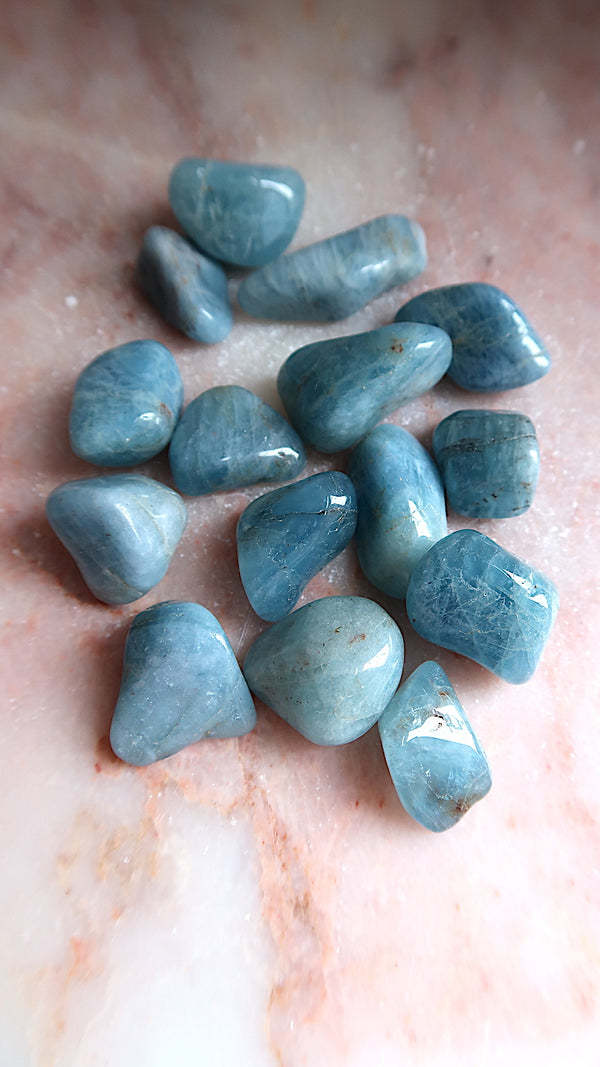Deep Blue Aquamarine Tumbles