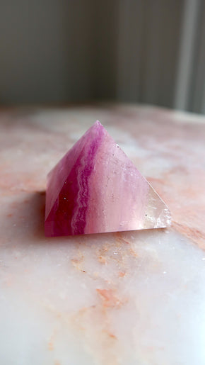 Pink Fluorite Pyramid