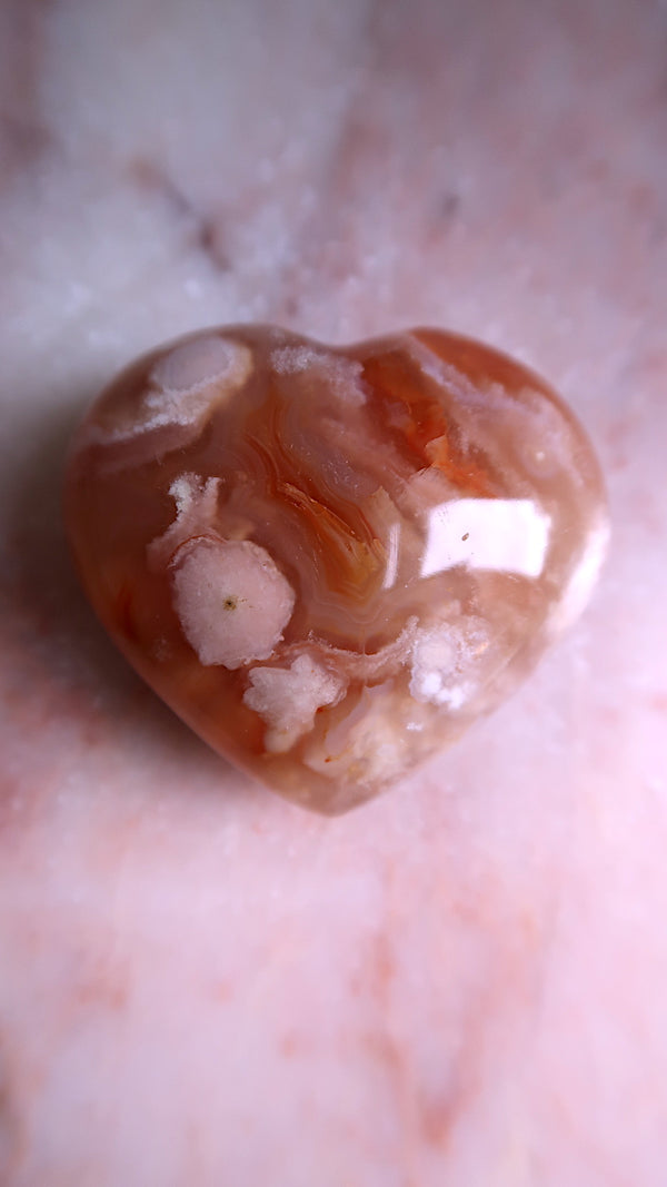 Flower Agate Heart