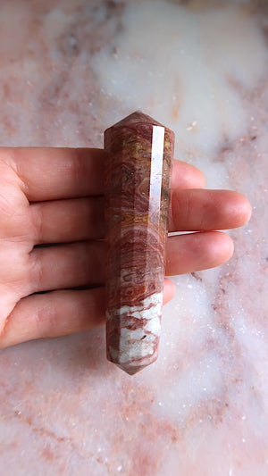 Pink Lace Agate Vogel