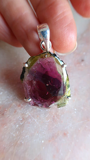 Premium Watermelon Tourmaline Pendant