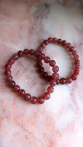 Chunky Strawberry Quartz Bracelet