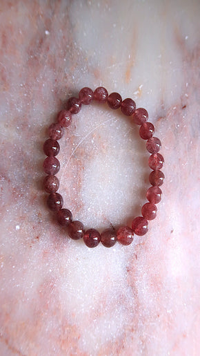 Chunky Strawberry Quartz Bracelet