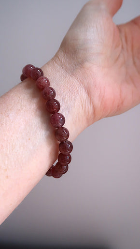 Chunky Strawberry Quartz Bracelet