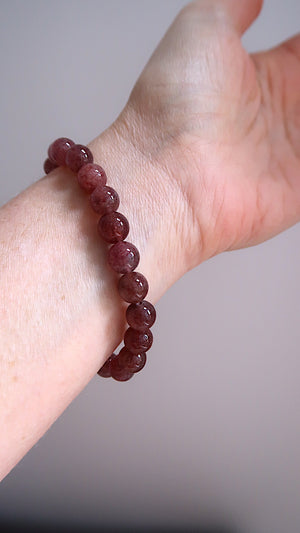 Chunky Strawberry Quartz Bracelet