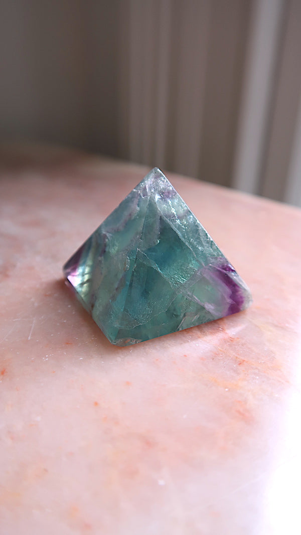 Rainbow Fluorite Pyramid