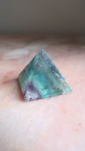 Rainbow Fluorite Pyramid