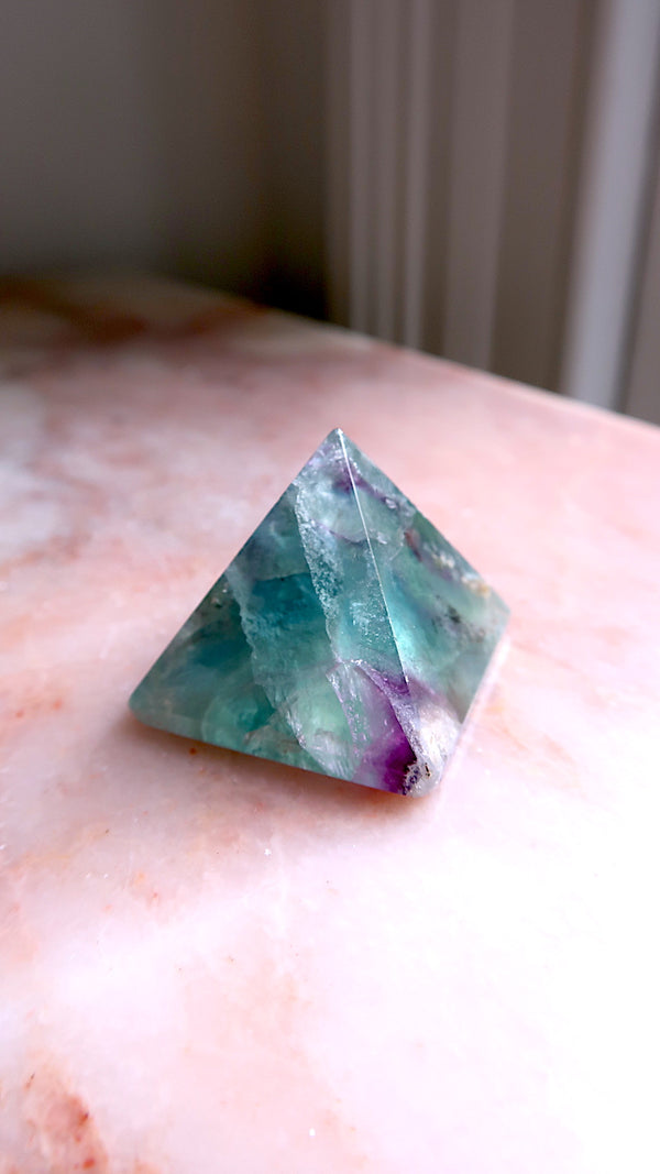 Rainbow Fluorite Pyramid