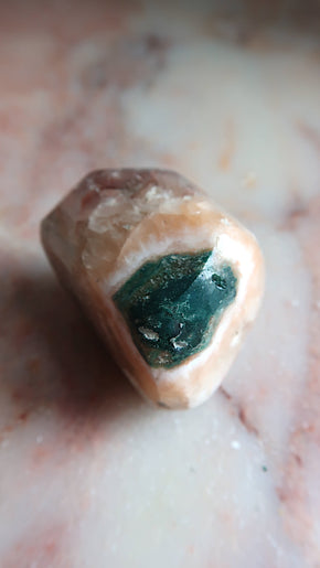 Hand Polished Green Apophyllite & Stilbite
