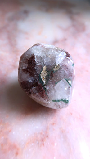 Hand Polished Green Apophyllite & Stilbite