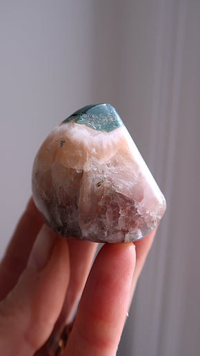 Hand Polished Green Apophyllite & Stilbite