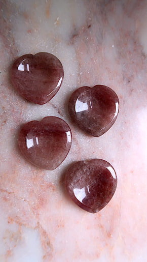 Strawberry Quartz Hearts