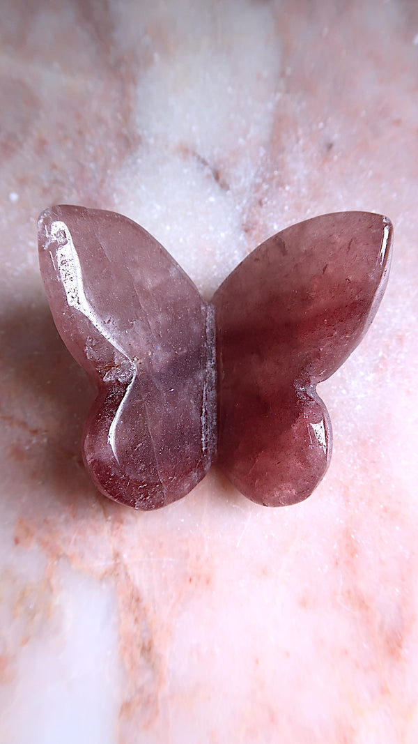 Pink Fluorite Butterfly
