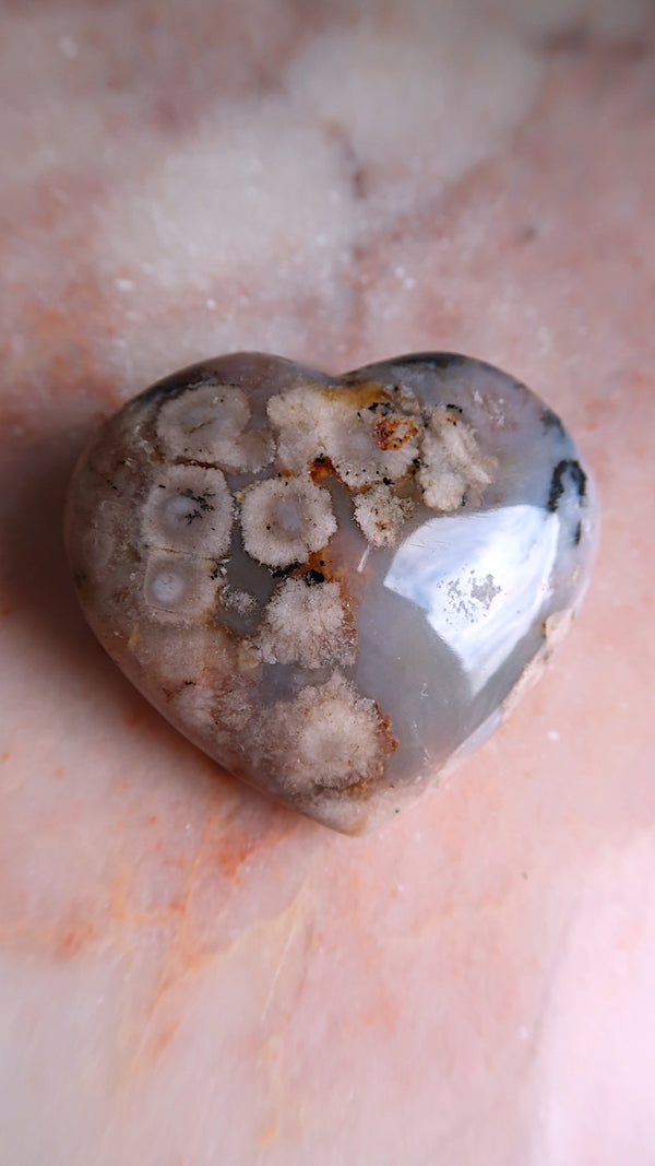 Flower Agate Heart