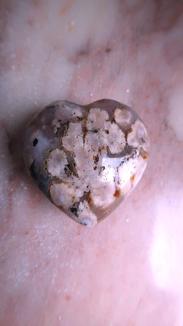 Flower Agate Heart