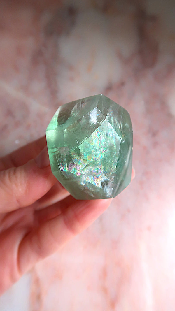 Aqua Calcite Heart