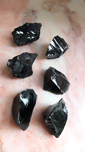 Raw Black Obsidian