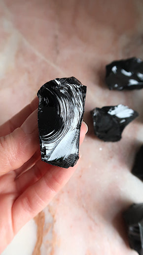 Raw Black Obsidian