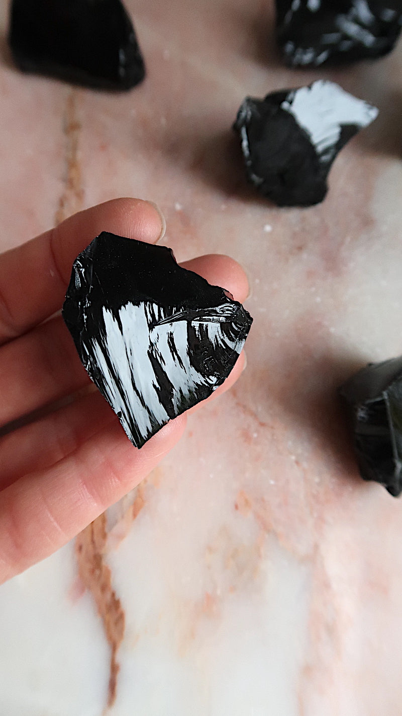 Raw Black Obsidian