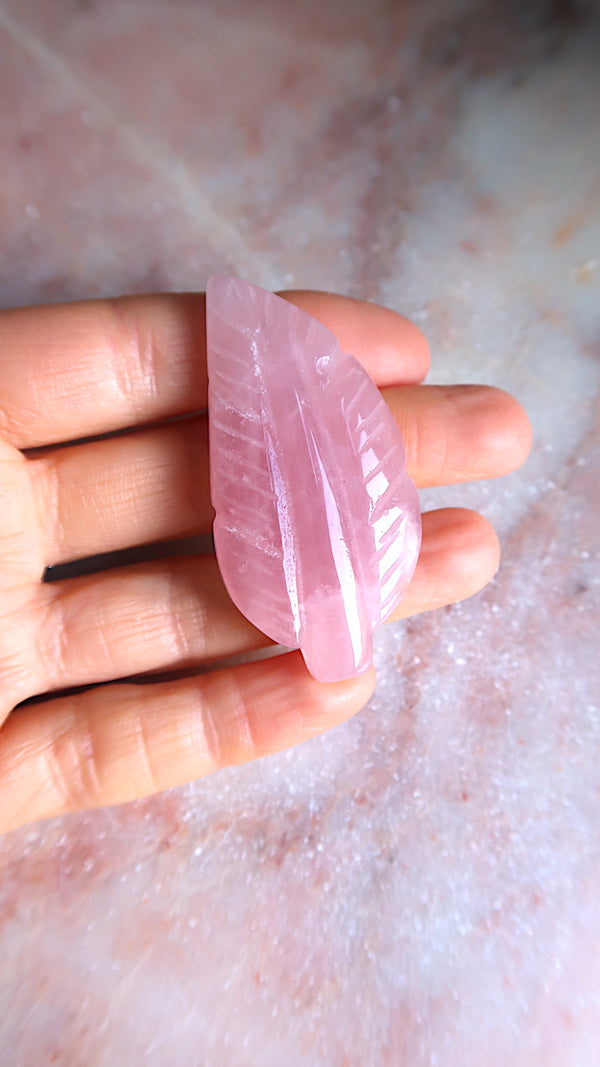 Rose Quartz Leaf