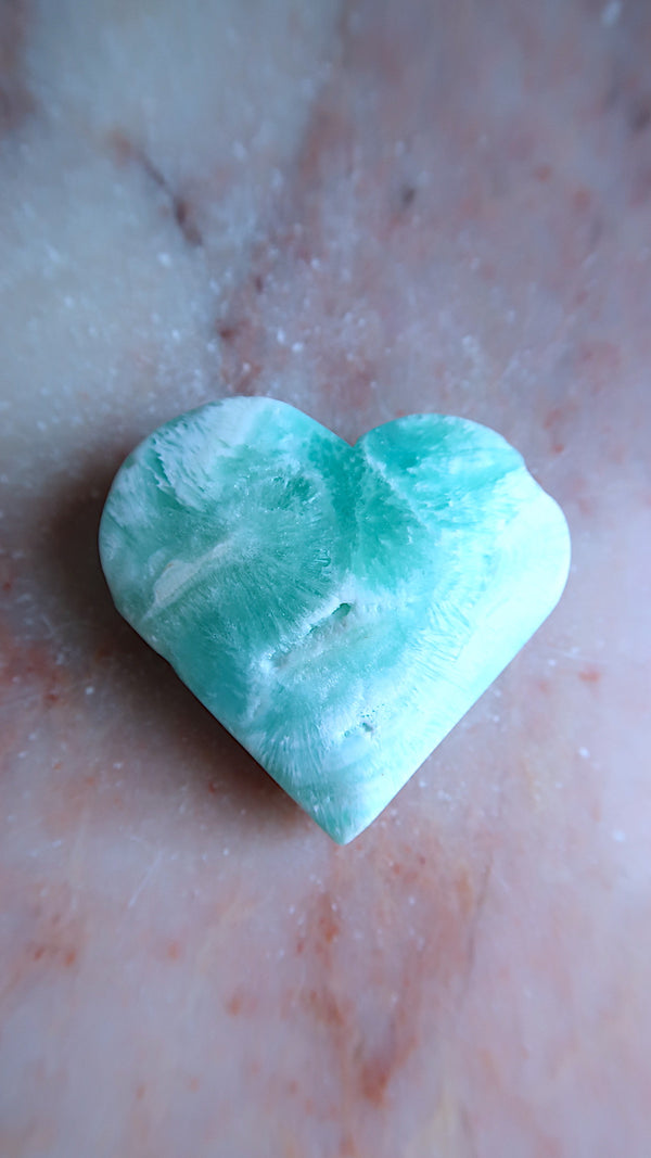 Blue Hemimorphite Heart