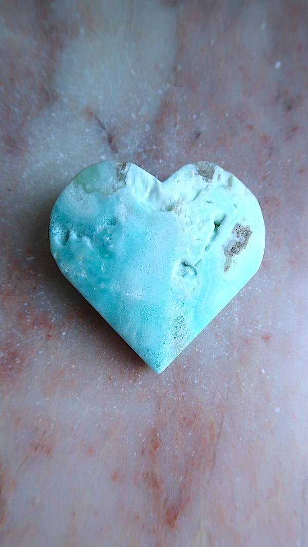 Blue Hemimorphite Heart