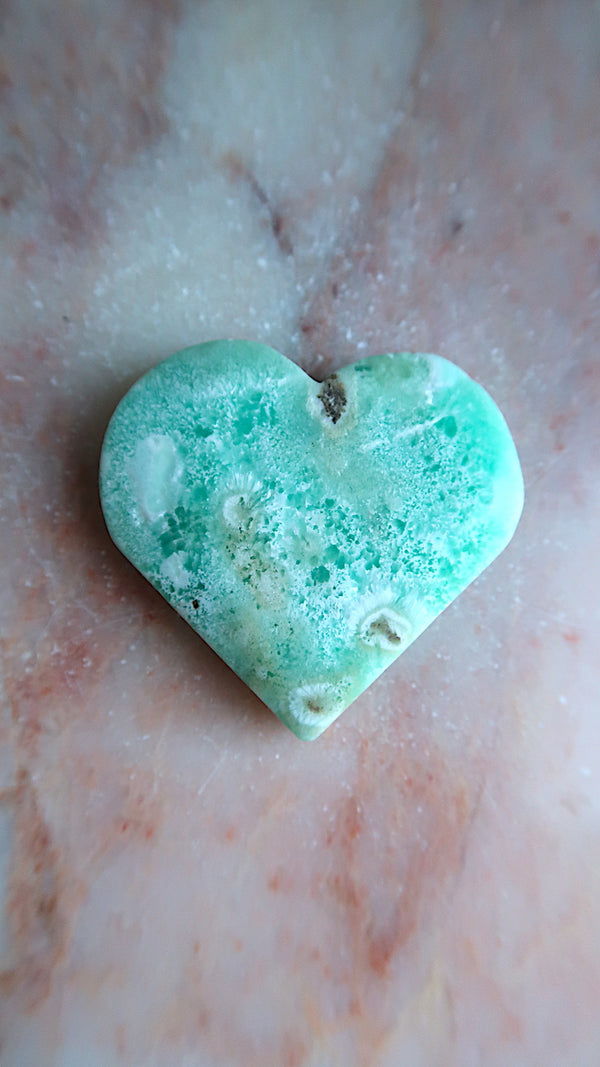 Blue Hemimorphite Heart