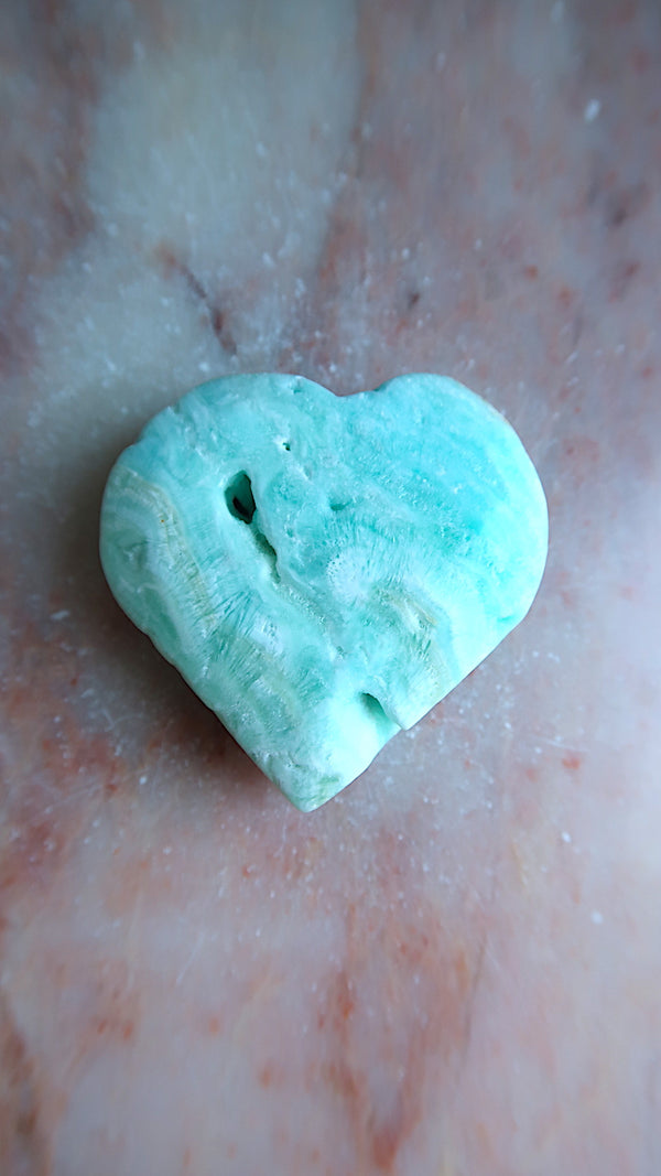 Blue Hemimorphite Heart