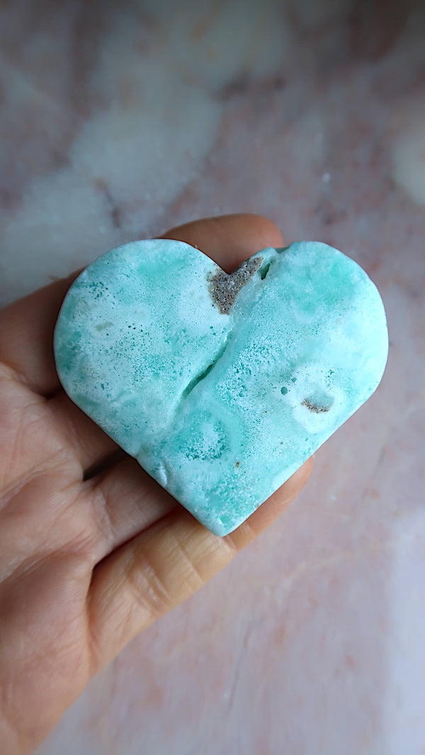 Blue Hemimorphite Heart