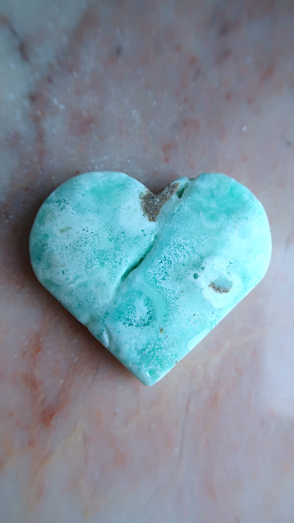 Blue Hemimorphite Heart