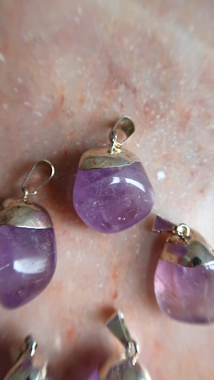 Amethyst Silver Pendants