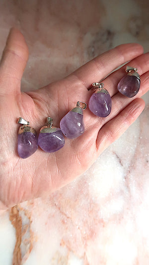 Amethyst Silver Pendants