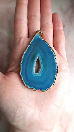 Large Blue Agate Necklaces