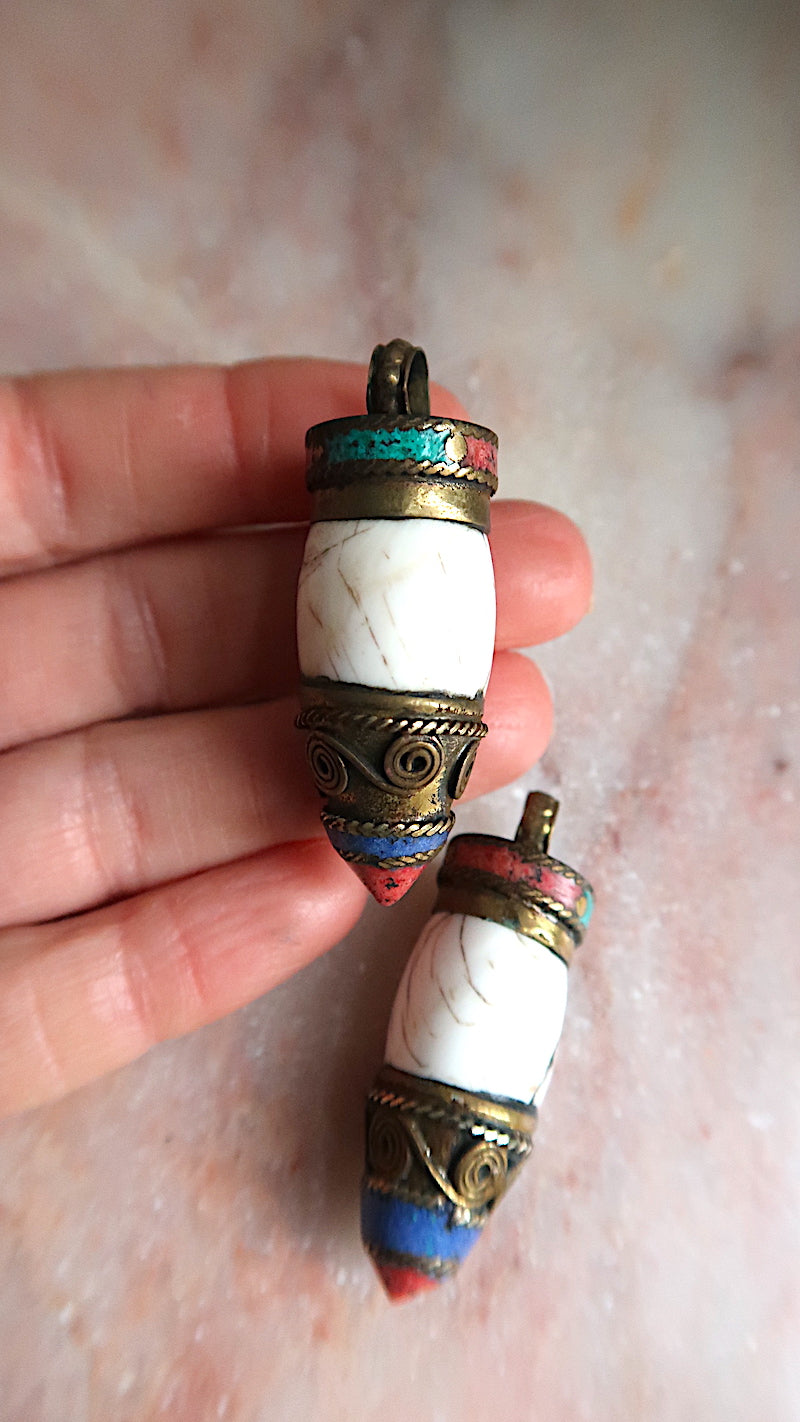 Tibetan Conch Shell Pendants