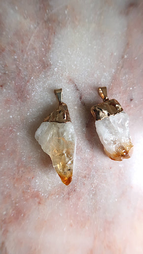 Raw Gold Citrine Necklace